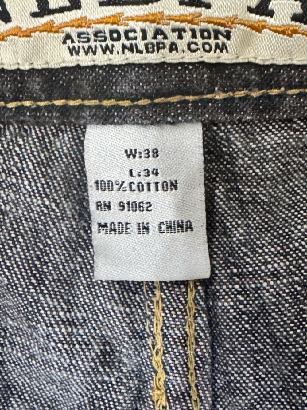 Negro League Baseball Players Association VTG Denim Patched Jeans 38x34 - Picture 7 of 10